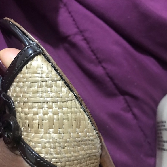 Straw opened toe mini high heel shoes - Picture 8 of 8